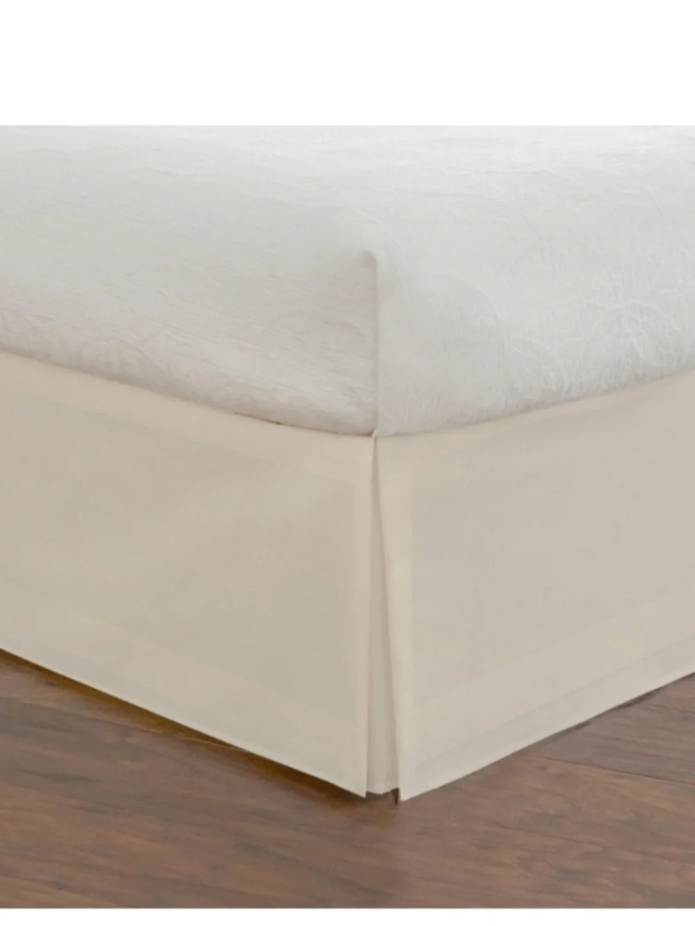 KING SIZE Classic Tailored Pleated BedSkirt 14” Drop - IVORY